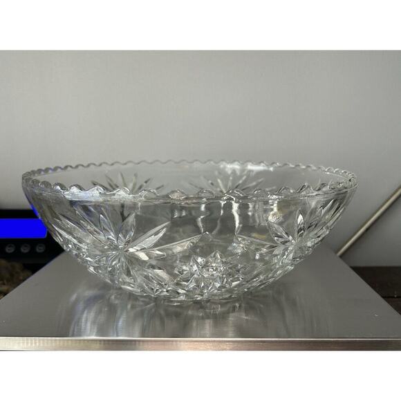 Vintage Anchor Hocking Clear Cut Glass Star of David Large 10.5” Serving Bowl - Picture 6 of 12